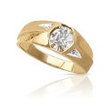 Золотое мужское кольцо-перстень с камнем муассанитом 0.5 карата